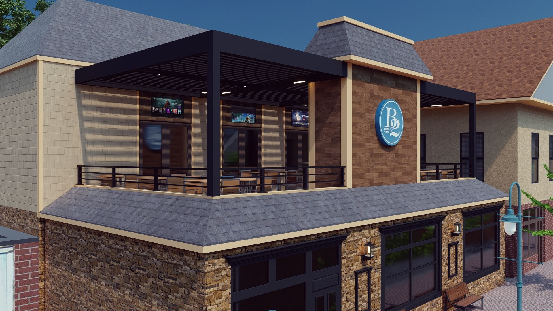 B2 Bistro — Motorized SkyTilt Louvered Roof by Breslow, Point Pleasant NJ